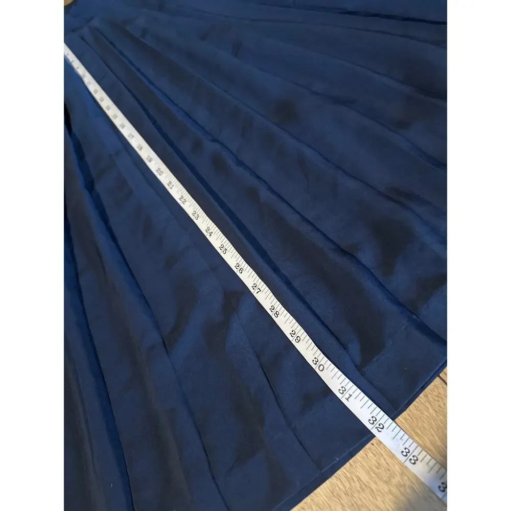 Acadamia Preppy Cottagecore Navy Blue Pleated Skirt